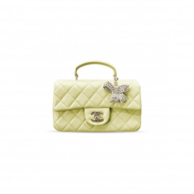 CHANEL MINI CLASSIC HANDBAG WITH TOP HANDLE AS2431 (20*12*6cm)